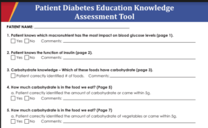 Patient Diabetes Education Knowledge Assessment Tool